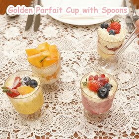 Vintrol 4-inch spoons paired with cups for convenient serving.