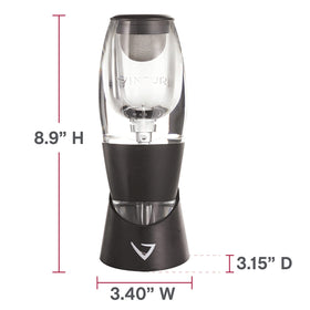 Vinturi compact aerator next to a bottle, ideal for travel