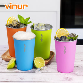 VINUR travel-friendly cups fit backpacks and coolers for trips.