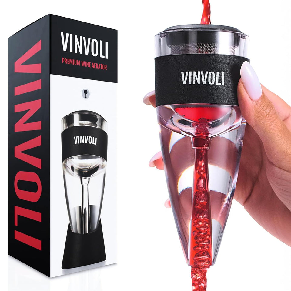 Vinvoli Deluxe 2026 wine aerator assembly showing premium build and easy setup.