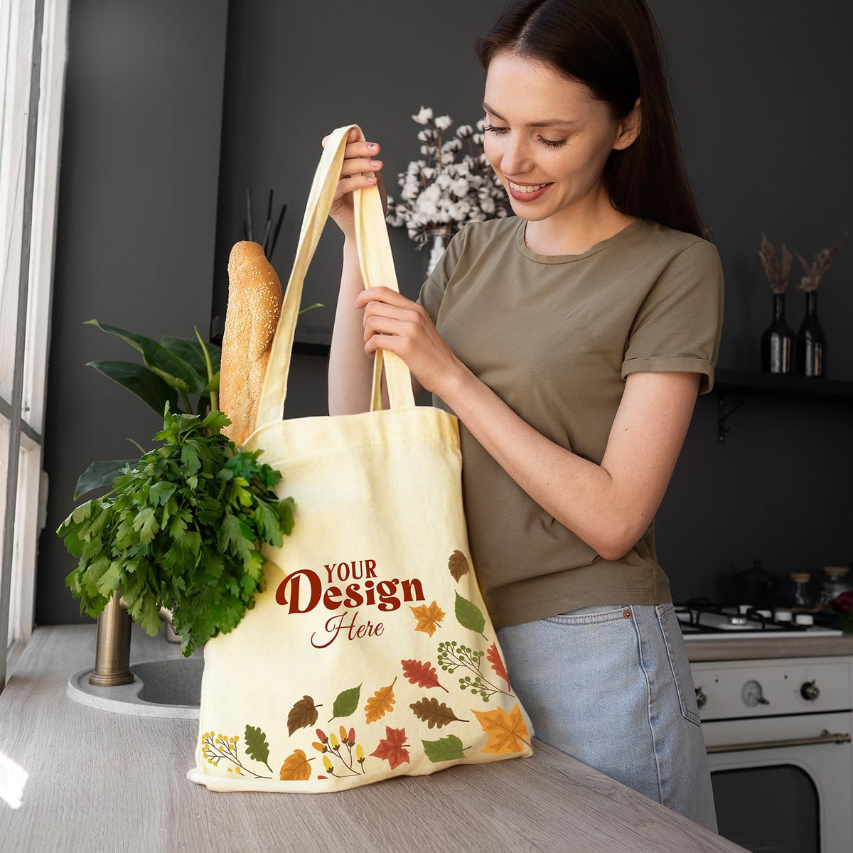 Viobepass beige tote blank ideal for personalized gifts and decor.