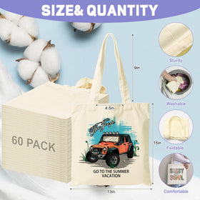 Viobepass blank tote suitable for HTV, painting, embroidery, or rhinestones.
