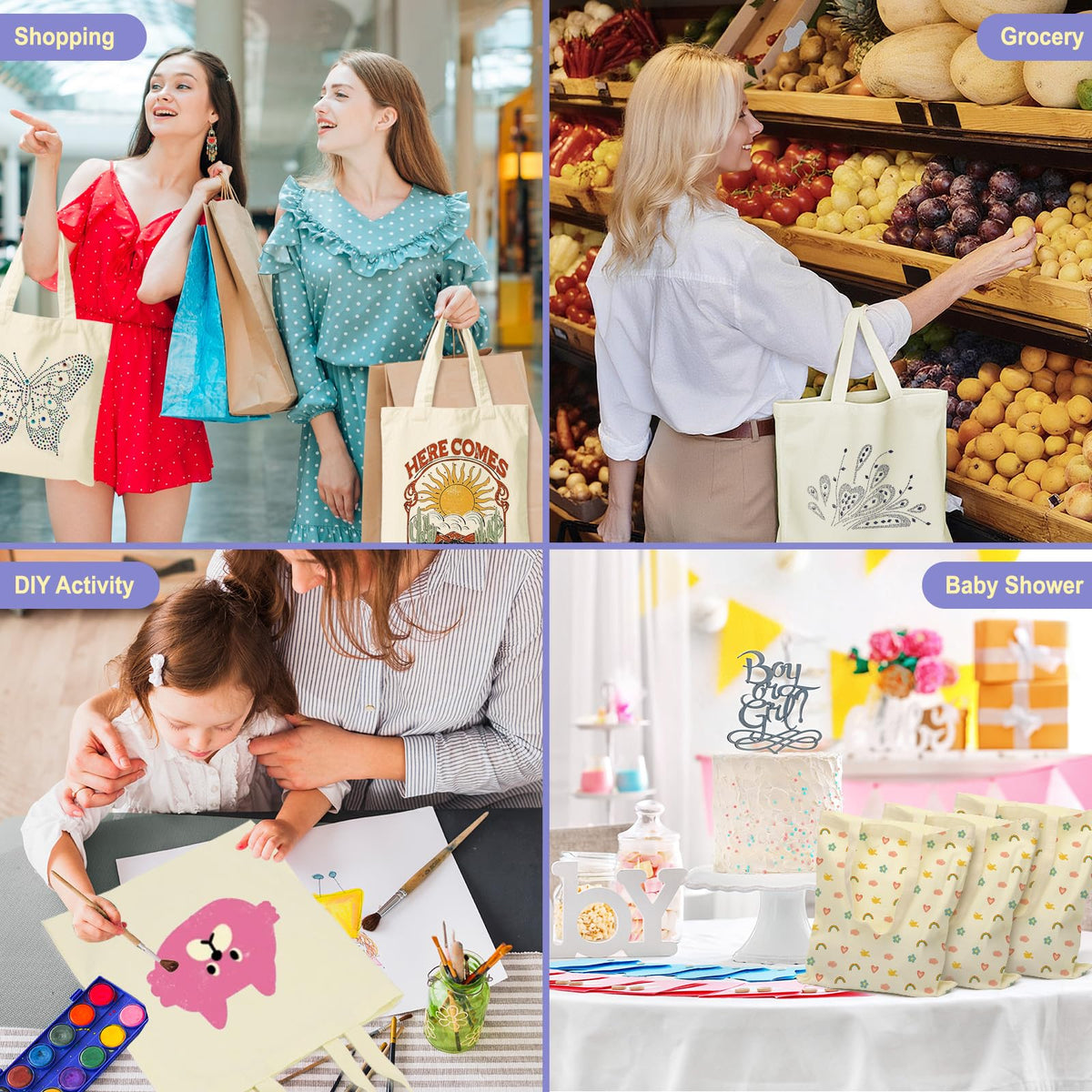 Viobepass sublimation-ready tote blank ideal for DIY color transfers.