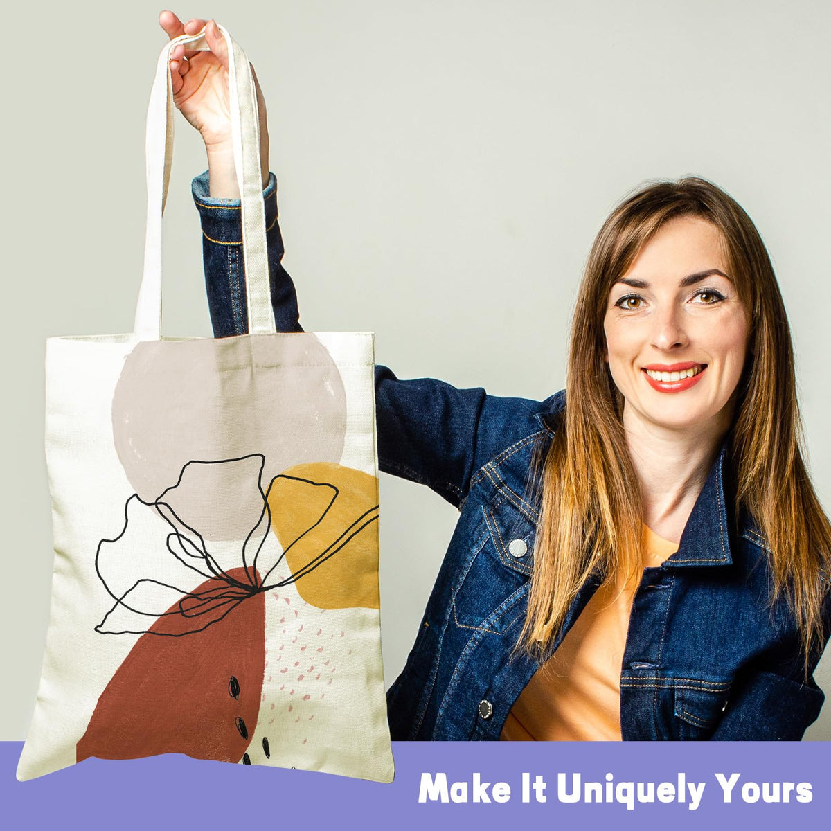 Viobepass washable lightweight canvas tote for easy storage and reuse.