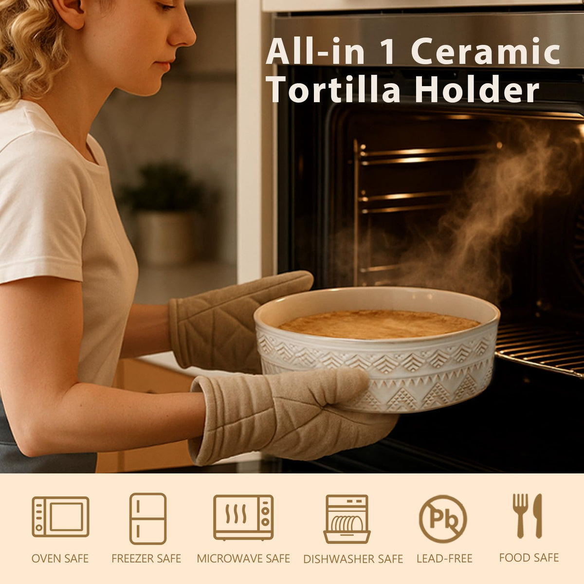 Viosuniu microwave-safe warmer ready for quick reheating right at the table.