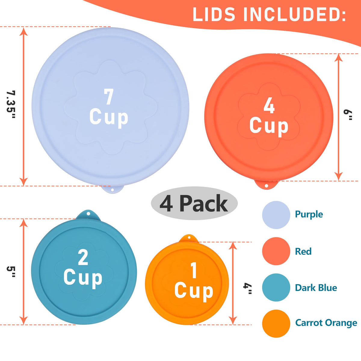 Viotiin 2 cup lid for Pyrex bowls, flexible silicone seals tight for spill prevention.