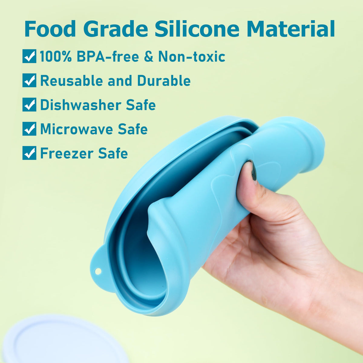 Viotiin color-coded lids help distinguish different foods.