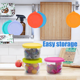 Viotiin colorful lids help color-code different foods and uses for quick ID.