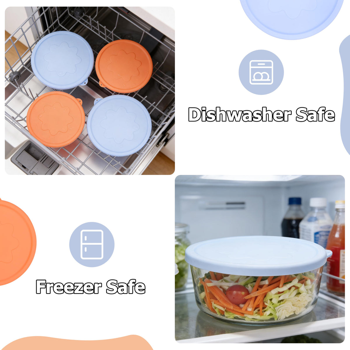 Viotiin dishwasher/microwave/freezer-safe lid ready for daily use