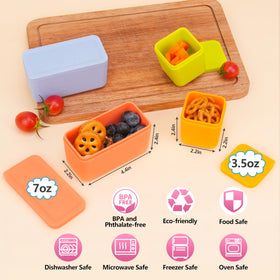 Viotiin cube-shaped dip containers ideal for compact lunch boxes and snacks