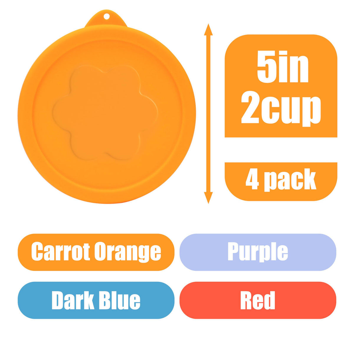 Viotiin silicone lids color options for easy food identification and organization.