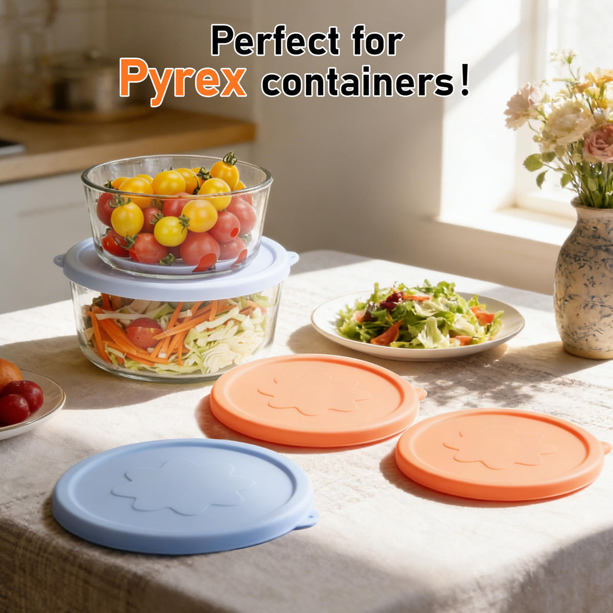 Viotiin tight-fit Pyrex lid sealing a bowl securely