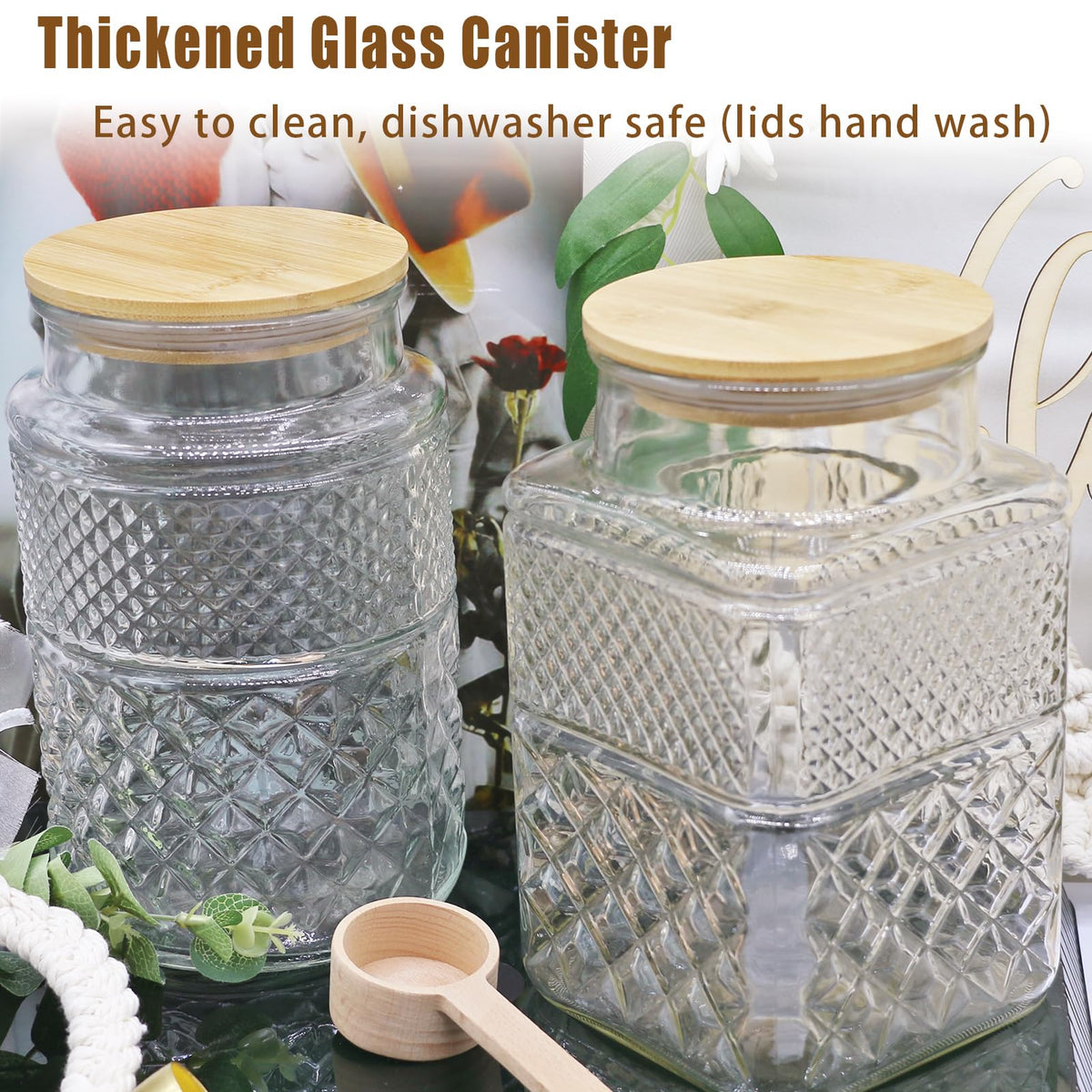 Viovian airtight seal bamboo lid keeps contents fresh