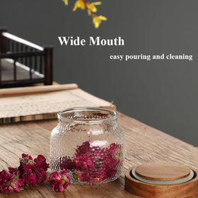 Viovian clear glass jar helps identify ingredients at a glance