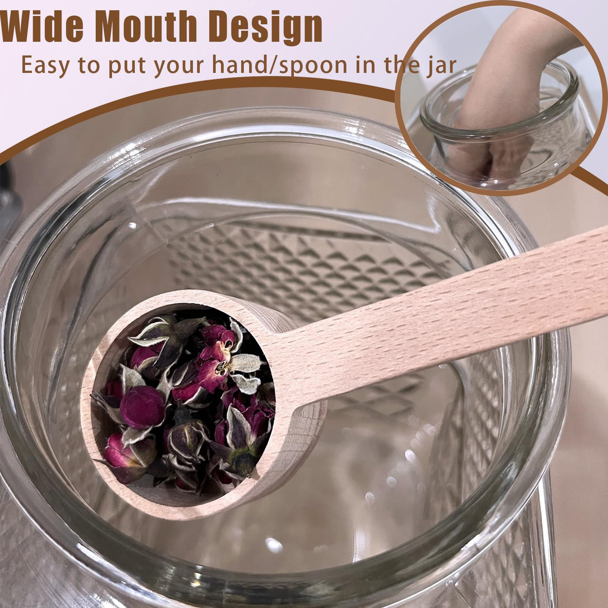 Viovian glass jar with diamond-pattern texture and vintage charm