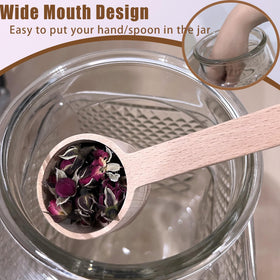 Viovian glass jar with diamond-pattern texture and vintage charm