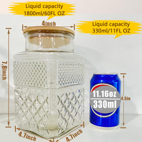 Viovian square jar wide mouth for easy pouring