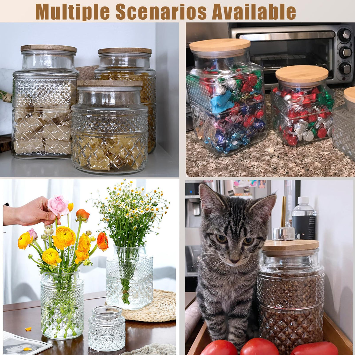 Viovian transparent jar ideal for snacks and kitchen storage