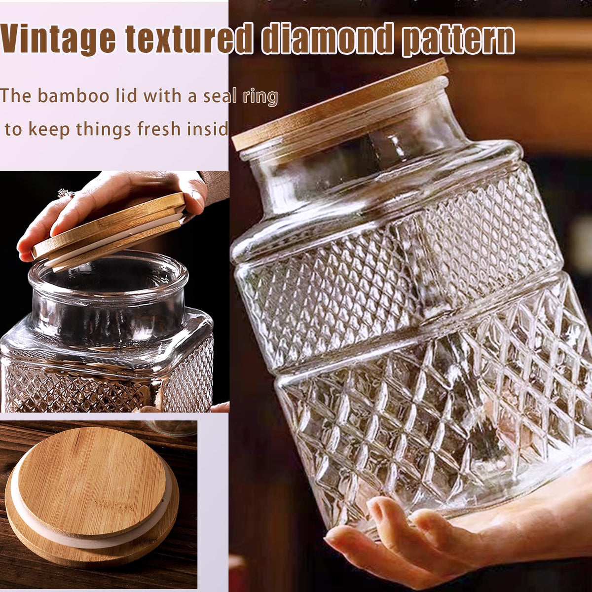 Viovian wood spoon included with lid for scooping