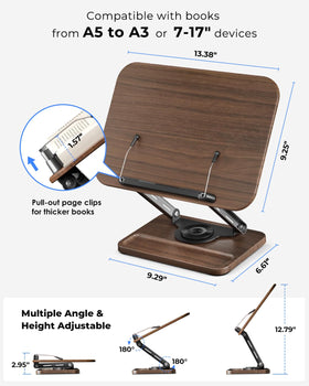 Viozon book stand elastic page clips securely hold pages