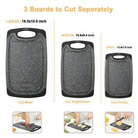 Viretang juice grooves catch liquids during meat, fruit, or vegetable prep