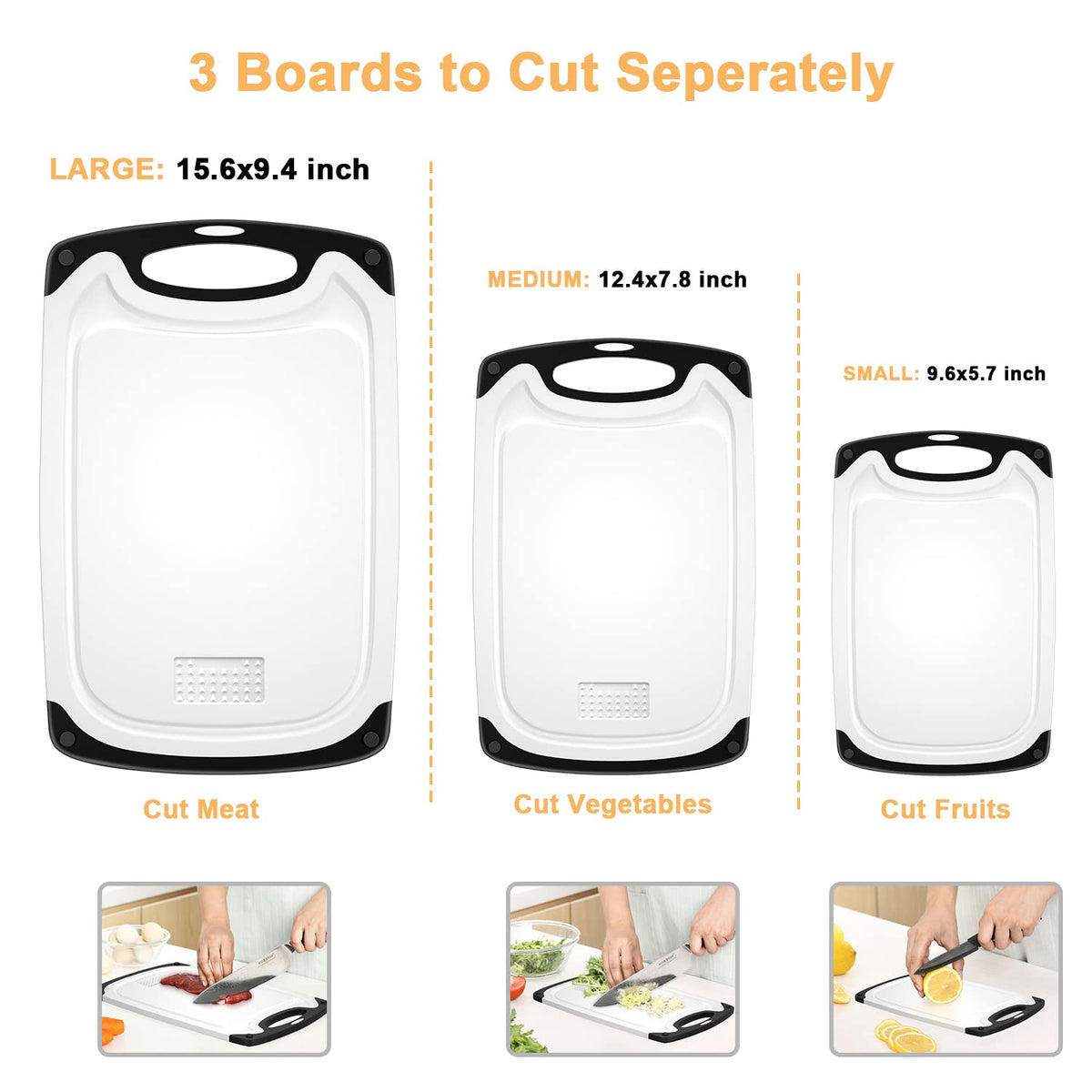 Viretang board with juice grooves catching juices during chopping