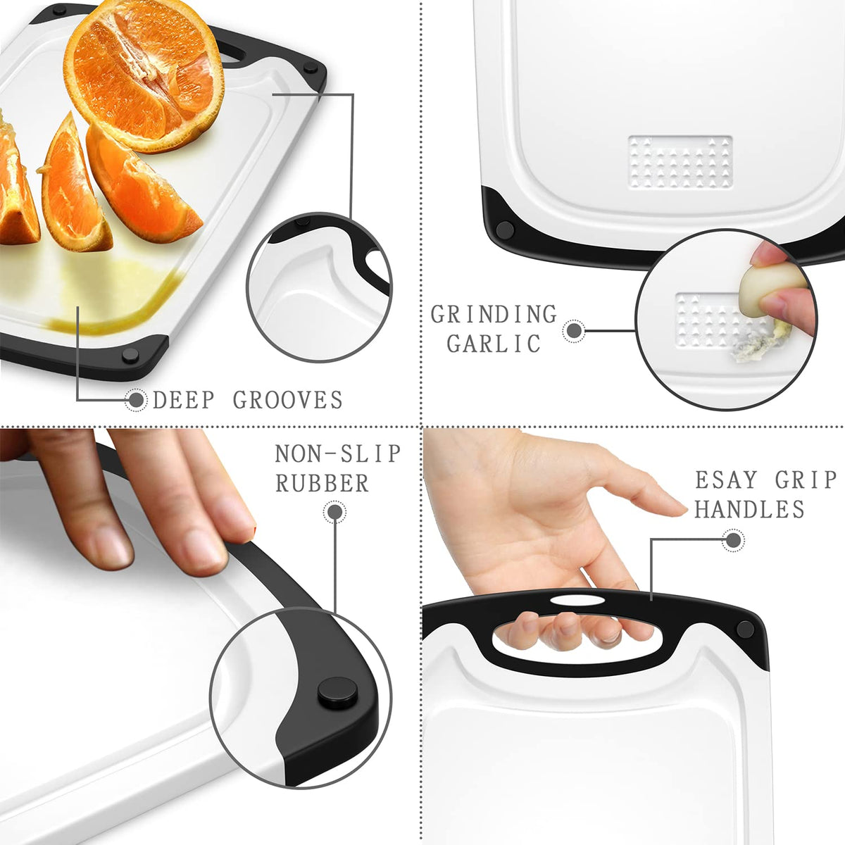 Viretang reversible cutting boards with dual cutting surfaces