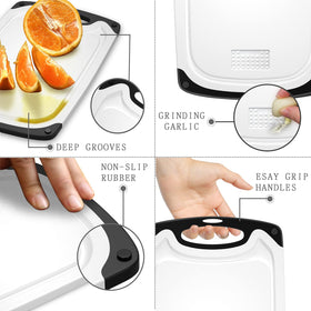 Viretang reversible cutting boards with dual cutting surfaces