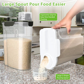 Viretec 6 L capacity container sealed with four latches keeps pantry dry.
