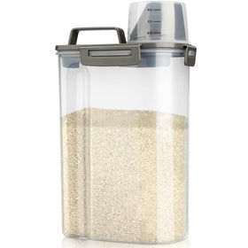 Viretec rice airtight container front view shows clear body for easy contents identification