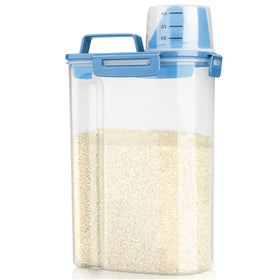 Viretec rice airtight container with pour spout for precise filling.