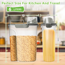 Viretec rice dispenser pouring spout in action demonstrates smooth one-handed operation.