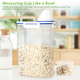 Portable handle allows easy transport between counter and pantry.