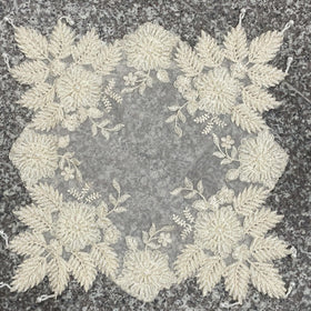 VIRFONOR embroidery lace doilies table mat beige for elegant coffee table styling