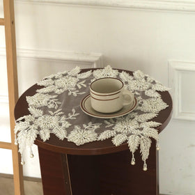 VIRFONOR embroidered lace doilies detail showcases beads and craftsmanship