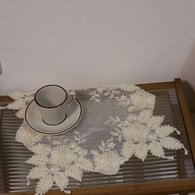 VIRFONOR beaded lace doilies used in wedding decor for refined tables