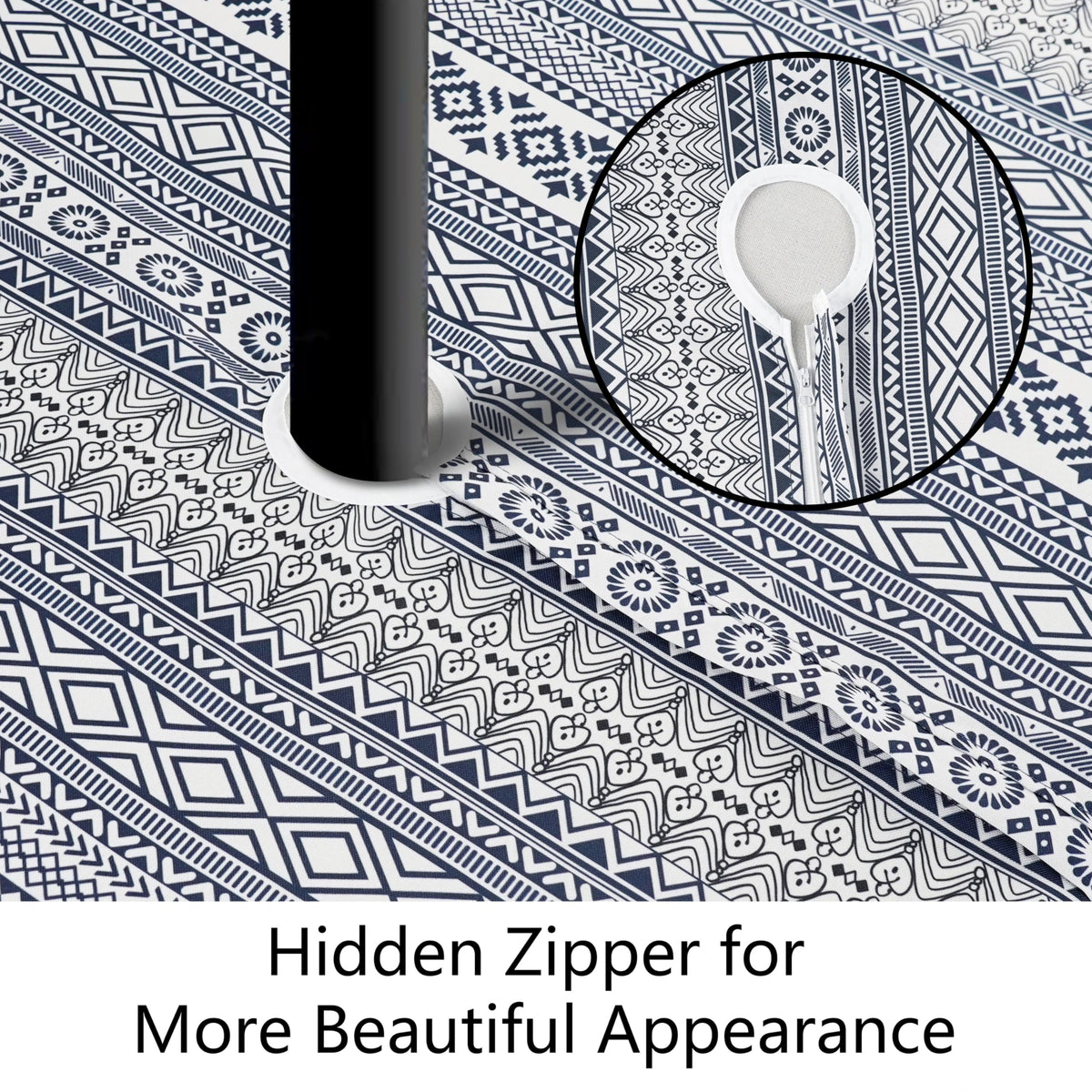 Virtumob boho tablecloth fabric showcases colors and resists stains for outdoor gatherings