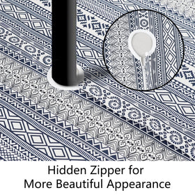 Virtumob boho tablecloth fabric showcases colors and resists stains for outdoor gatherings