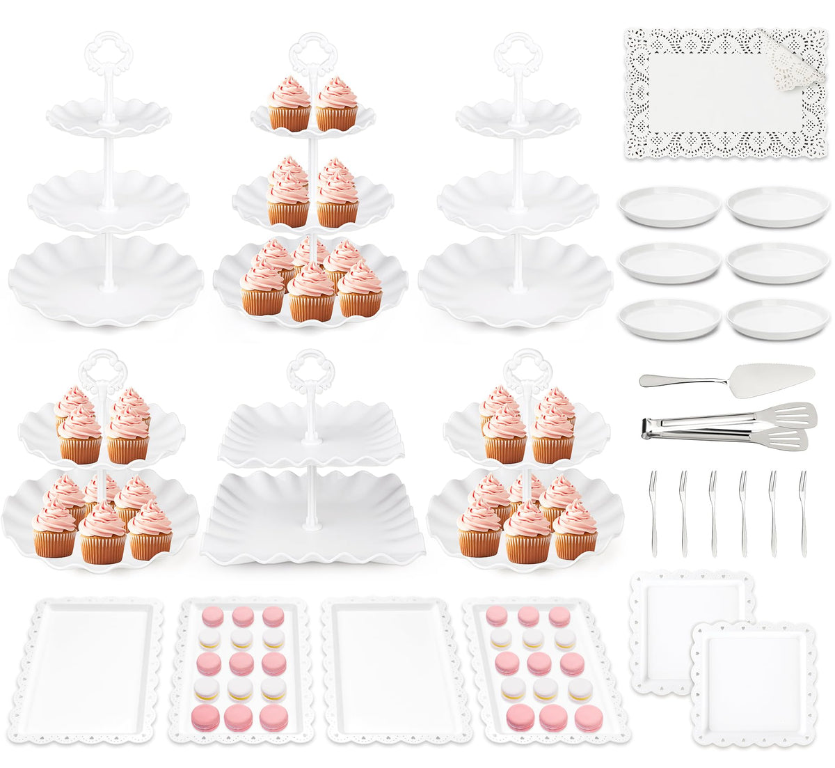 VISCOO 36-pack cupcake stand set for a polished dessert table display