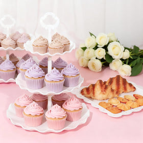 VISCOO two-tier round stand ideal for cupcake and pastry displays