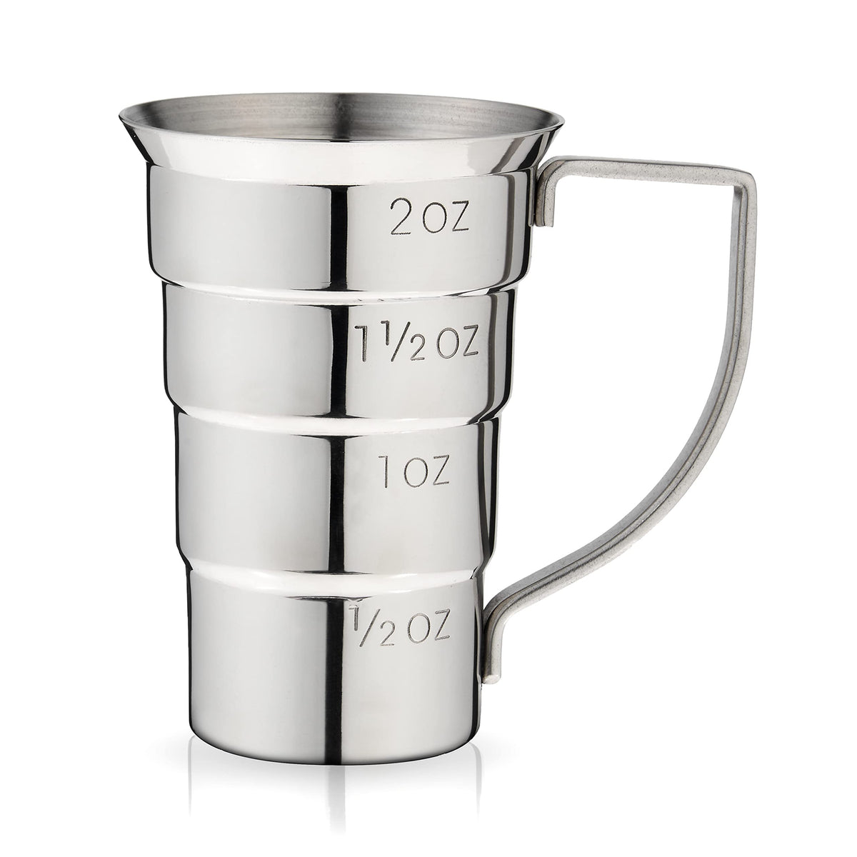 Viski stepped jigger with handle for quick, precise measurements at home bars.
