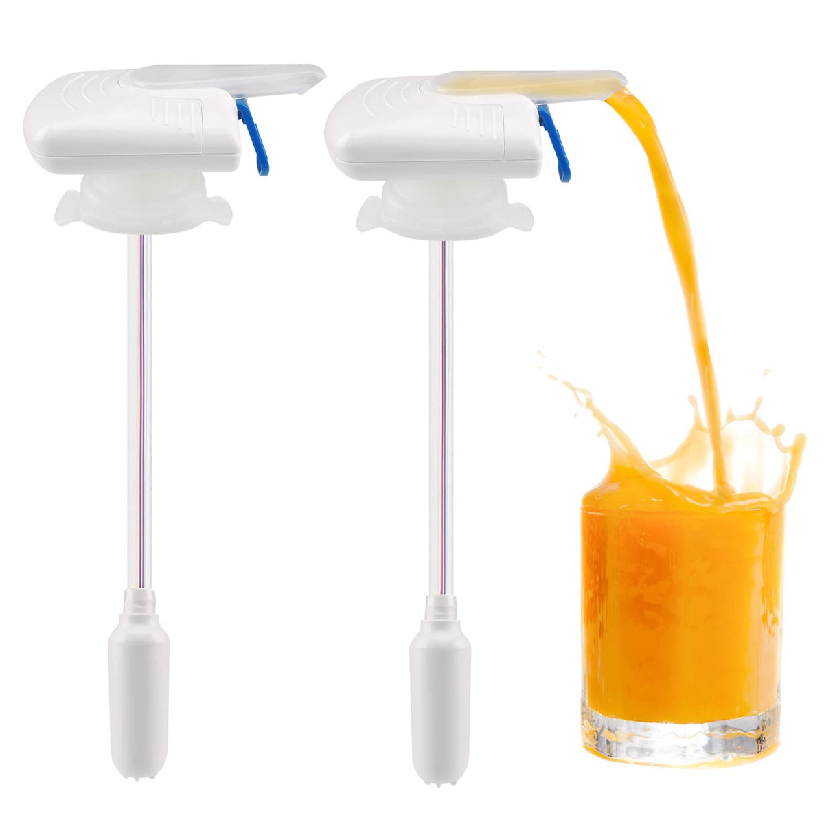 VisTapex 2-pack automatic drink dispenser with universal bottle-cap for hands-free, spill-proof dispensing.