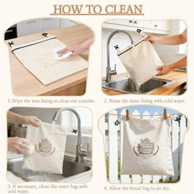 VIS'V Beeswax Bread Bags two-pack, durable stitching for repeated use.