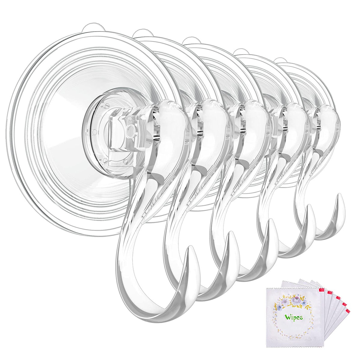 VIS'V large suction cup hooks with wipes show a clean, ready-to-use packaging for quick organization.