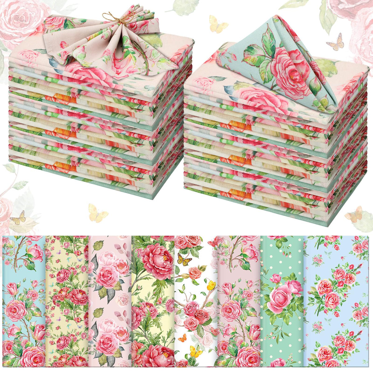 VitalCozy pink flower napkins elevate elegant table decor.
