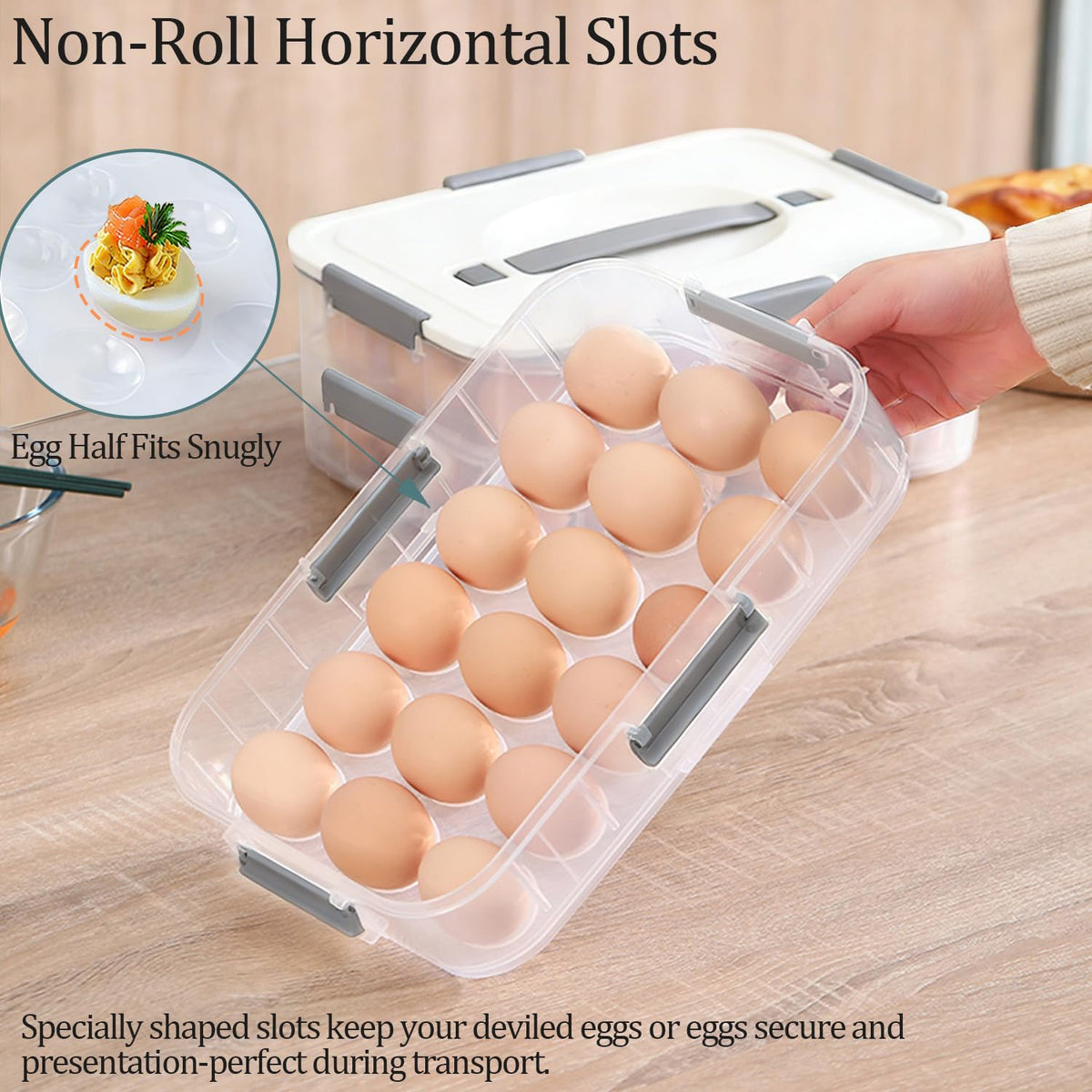 VitalYang double-layer-egg-tray-36-count supports large gatherings with organized prep.