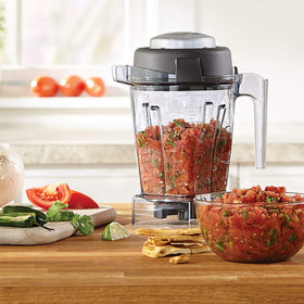 Vitamix 48 oz clear container Mini-Tamper assisting thick mixtures