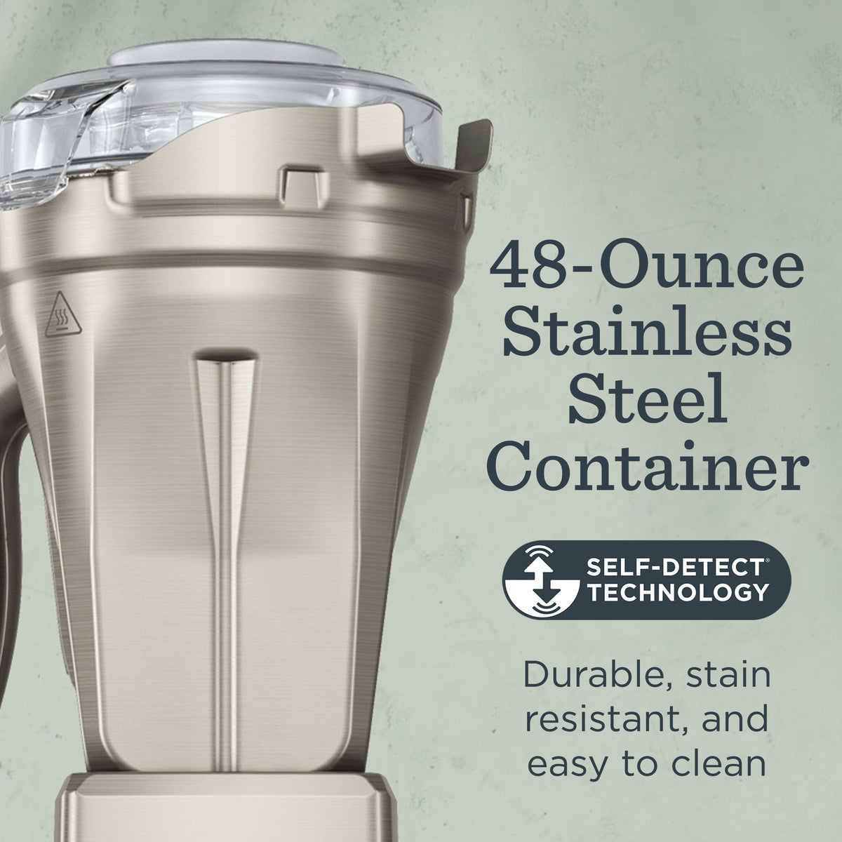 Vitamix 48-ounce container with laser-cut blades for smooth, consistent results