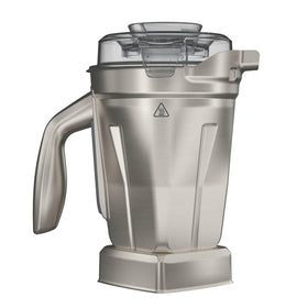 Vitamix 48-ounce stainless-steel container with clear lid for precise monitoring during blends