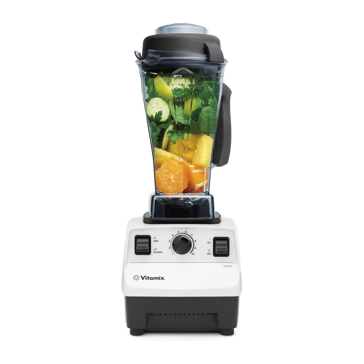 Vitamix 5200 base with 2-HP motor for ultra-smooth blends.